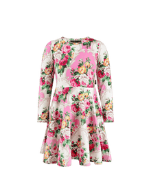 Rock Your Baby - Rosette Long Sleeve Waisted Dress