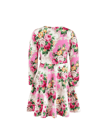 Rock Your Baby - Rosette Long Sleeve Waisted Dress