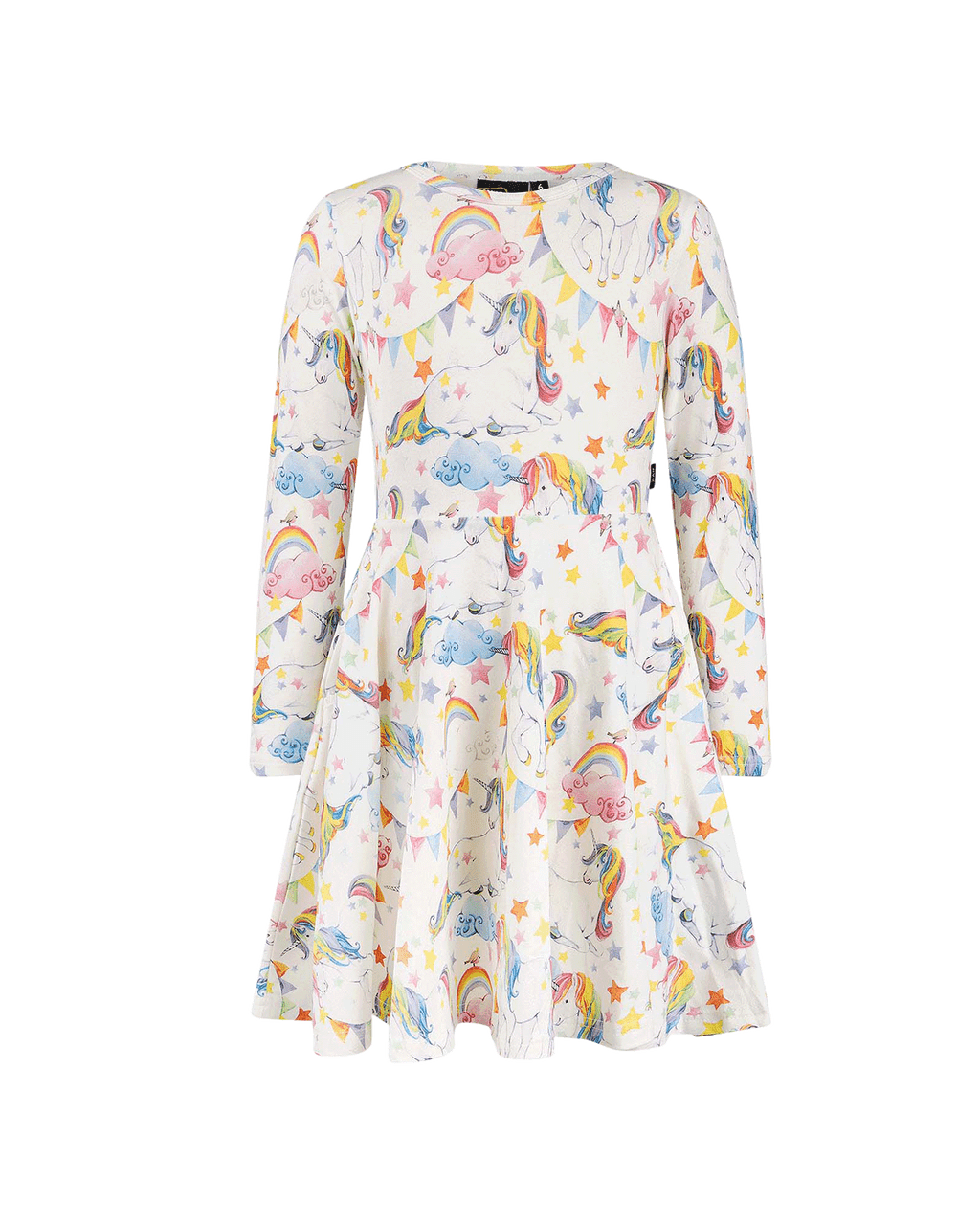 Rock Your Baby - Unicorn Flags Long Sleeve Waisted Dress
