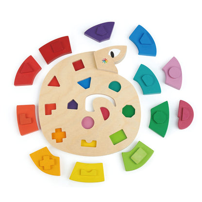 Tender Leaf Toys - Colour Me Happy Wooden Worm Puzzle