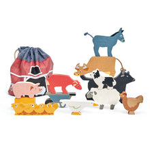 Tender Leaf Toys - Stacking Farmyard Animals with Bag
