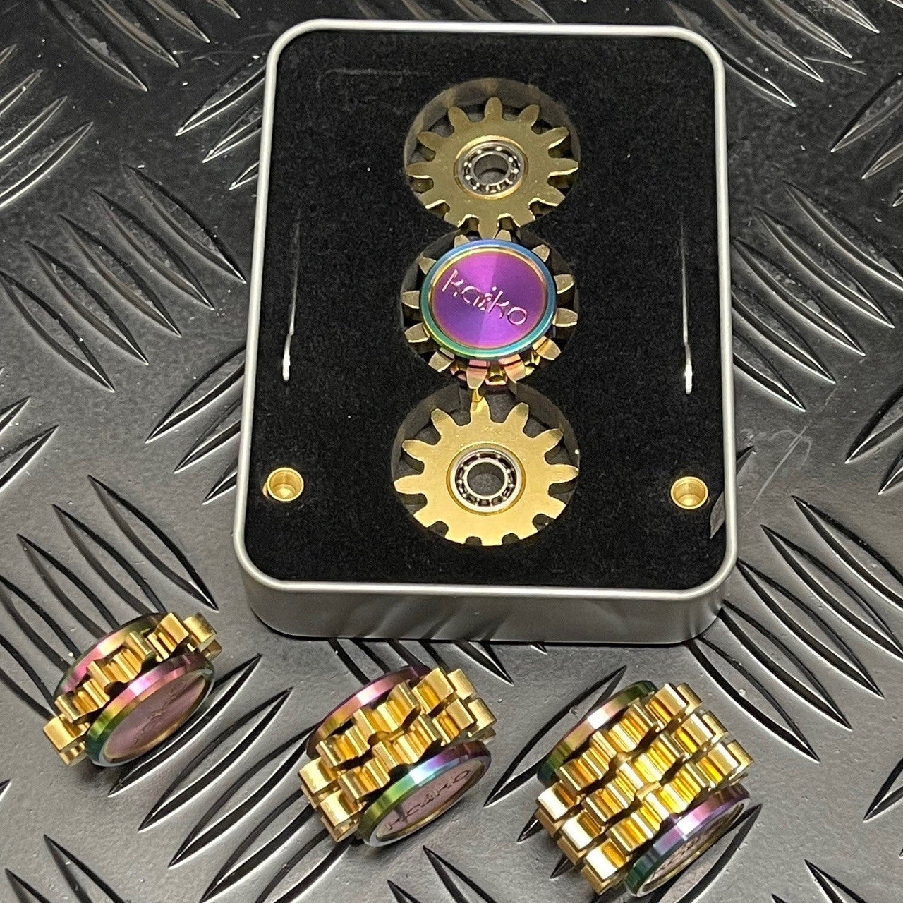 Kaiko Fidgets - Trinity Mega Cog DIY Kit - Oil Slick
