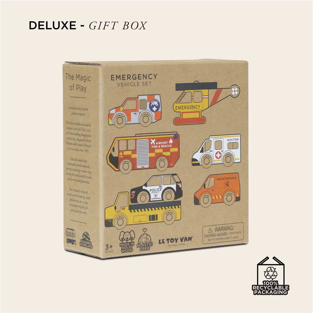 Le Toy Van - Emergency Helicopter & Rescue Cars - 7 Piece