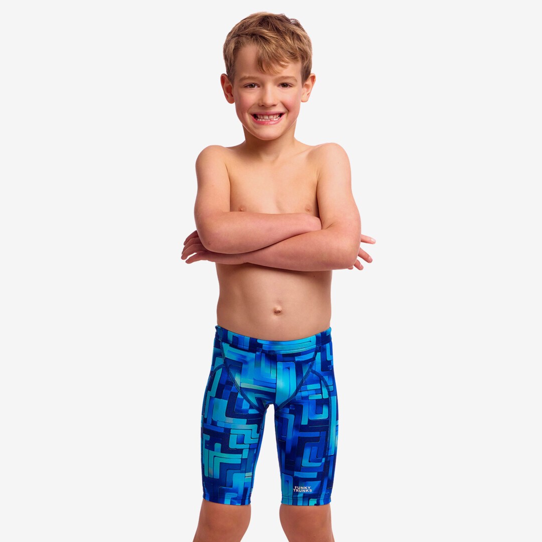 Funky Trunks Toddler Boys You Blued Miniman Jammers with chlorine-resistant ECO C-INFINITY fabric