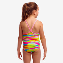 Funkita Toddler Girls Maybe Wavy printed one piece swimsuit with colourful chlorine-resistant ECO C-INFINITY fabric