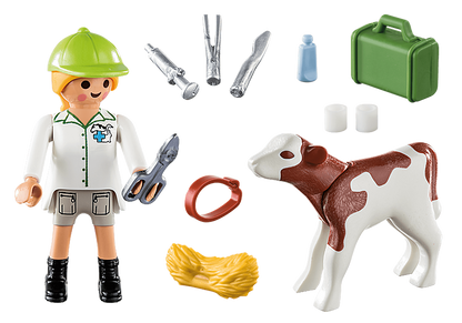 Playmobil - Special Plus - Vet with Calf | 70252