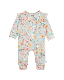 Bébé - Olive Print Long sleeve Zip Onesie (sizes 000-0)