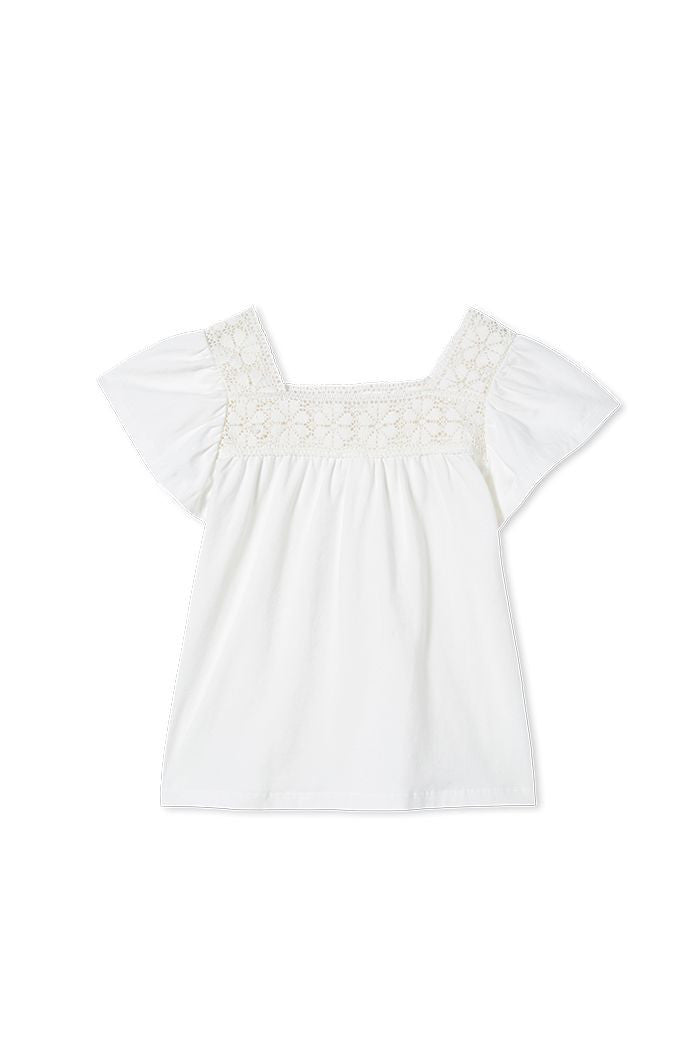 Crochet Detail White Tee