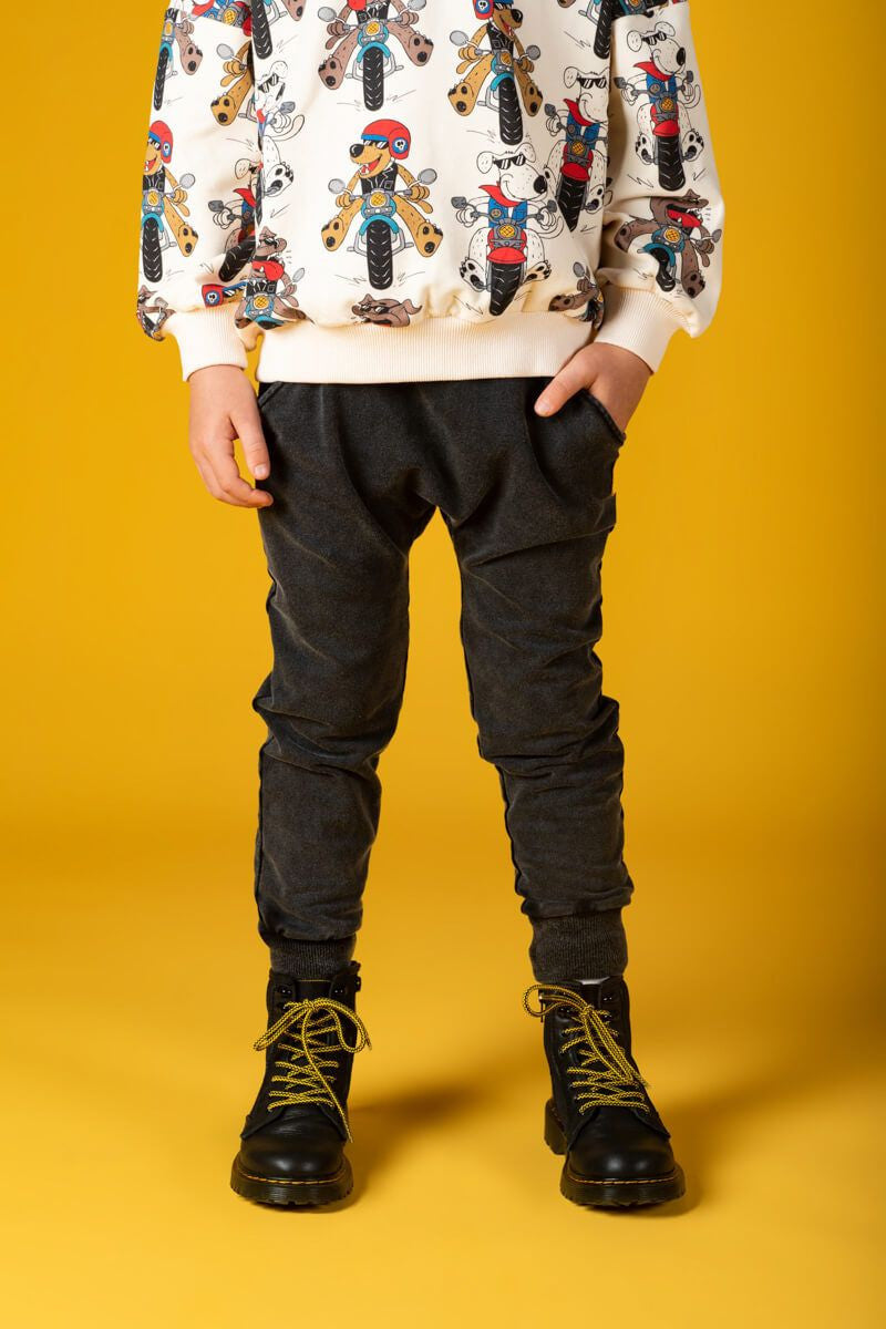 Black Wash Trackpants