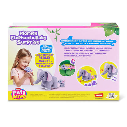 ZURU Pets Alive Mommy Elephant & Baby Surprise