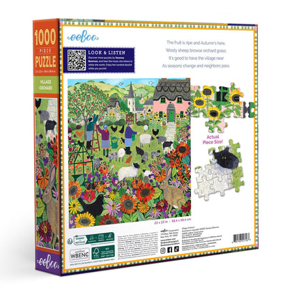 eeBoo 1000pc - Village Orchard Puzzle