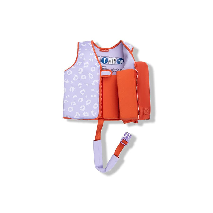 Swim Essentials - Kid's Swim Vest - Lila Leopard 3-6yrs