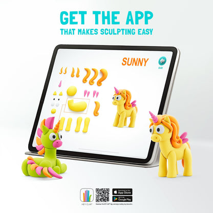 Hey Clay - Rainbow Unicorns Set