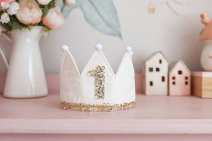 1st Birthday Crown Ivory