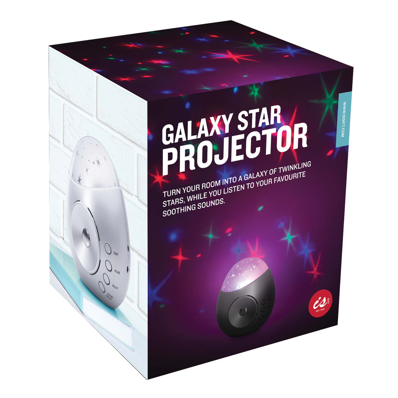 IS Gift - Galaxy Star Projector & Sound Machine - Silver