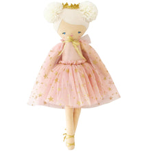 Alimrose Poppy Princess 48cm blonde blush dress-up doll wearing pink tulle tutu, cape and gold crown