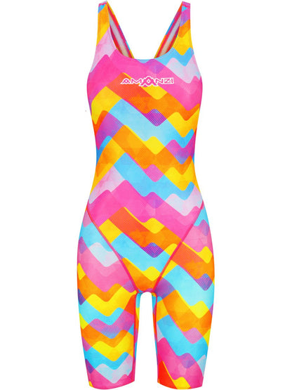 Amanzi - Kneelength One Piece Swimmers - Prism Pulse