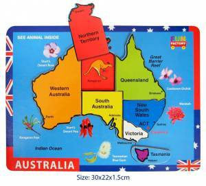 Fun Factory - Raised Puzzle - Australian Map 30 x 22cm