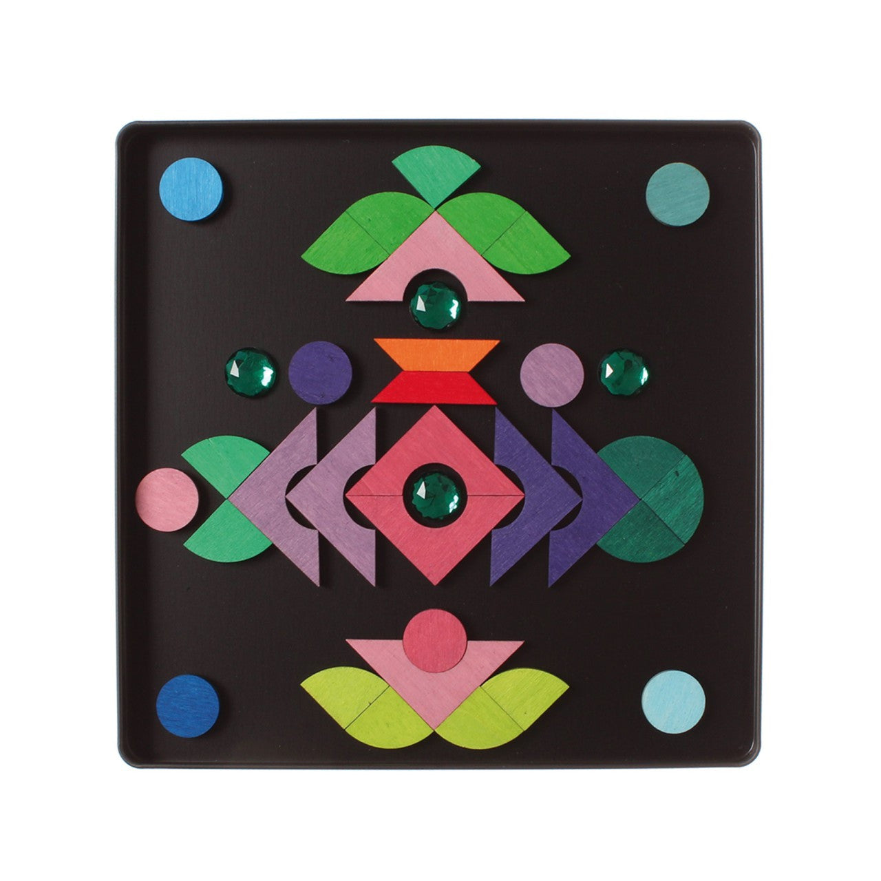 Grimm’s Magnet Puzzle Triangle, Square, Circle with Sparkling Parts