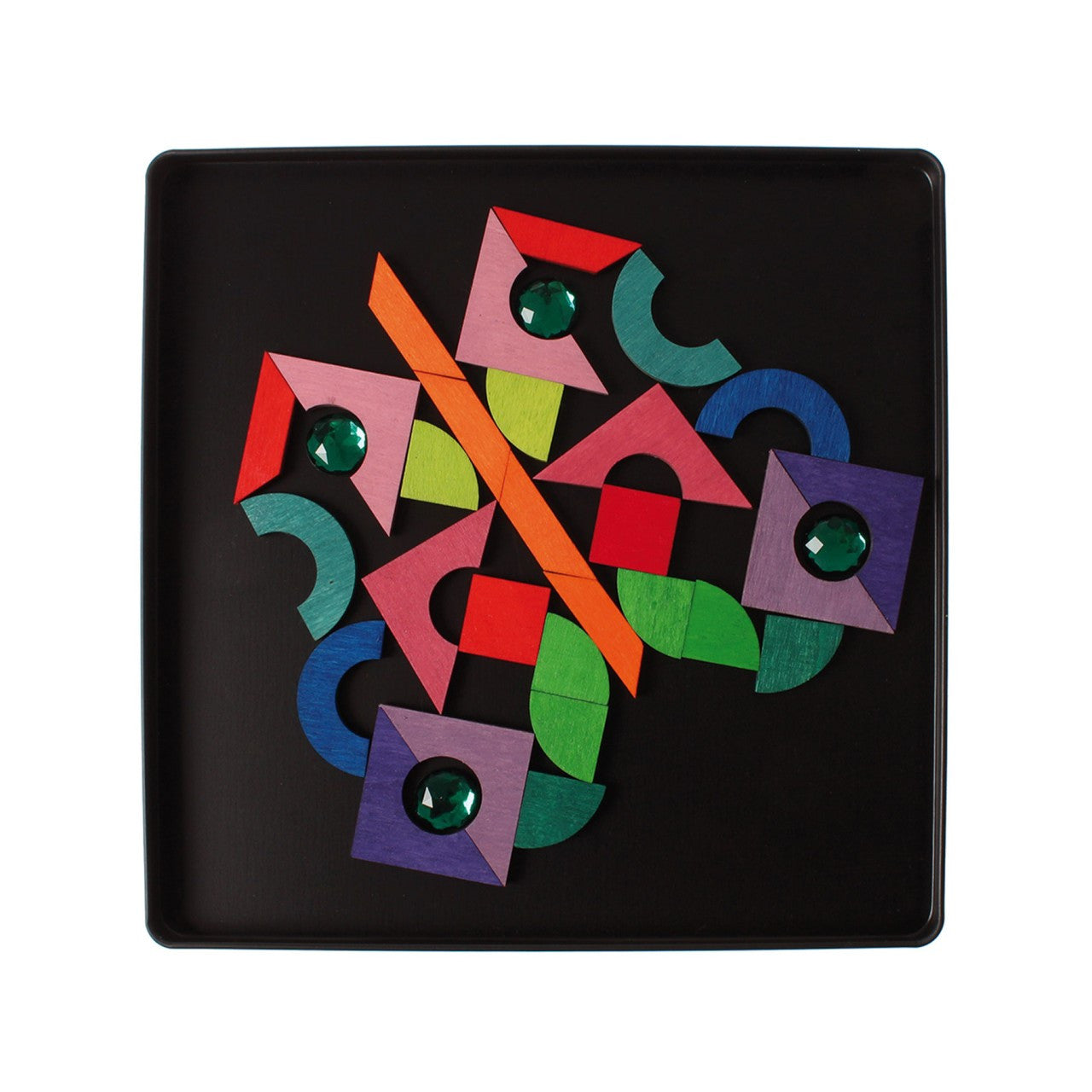 Grimm’s Magnet Puzzle Triangle, Square, Circle with Sparkling Parts