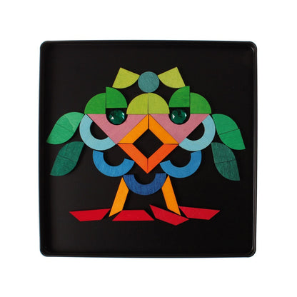 Grimm’s Magnet Puzzle Triangle, Square, Circle with Sparkling Parts