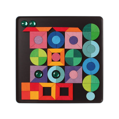 Grimm’s Magnet Puzzle Triangle, Square, Circle with Sparkling Parts