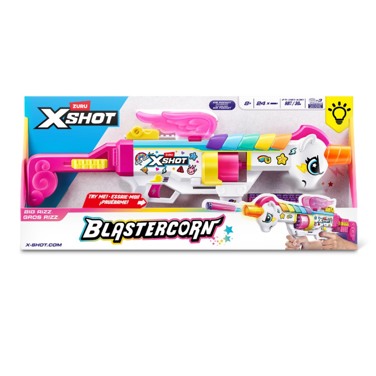 Zuru XShot Blastercorn Big Rizz Dart Blaster with 24 Darts
