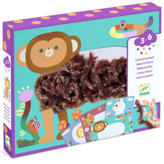 Djeco - Fluffy Friends Wool and Velcro Craft Set