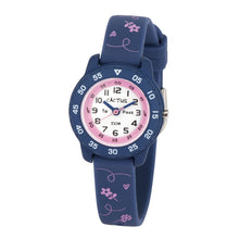 Cactus Junior - Time Teacher Watch - Blue/Pink Flowers