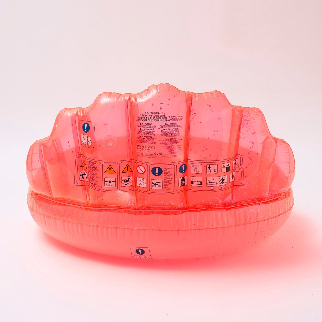 Sunnylife - Luxe Pool Ring Shell - Neon Coral