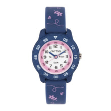Cactus Junior - Time Teacher Watch - Blue/Pink Flowers
