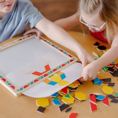 Melissa & Doug - Wooden Magnetic Pattern Block Set