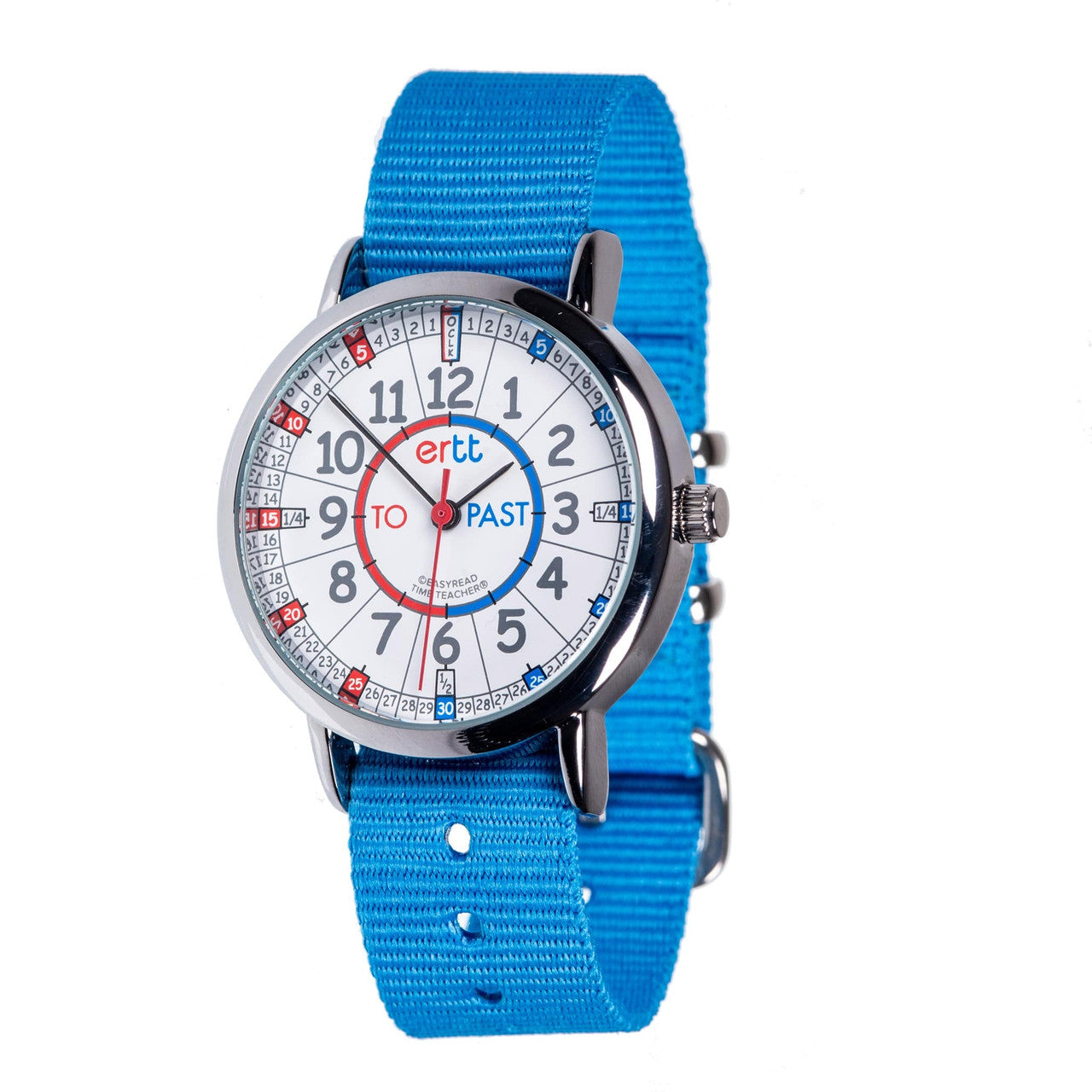 EasyRead Time Teacher Past & To Watch -  Red & Blue Face with Sky Blue Strap