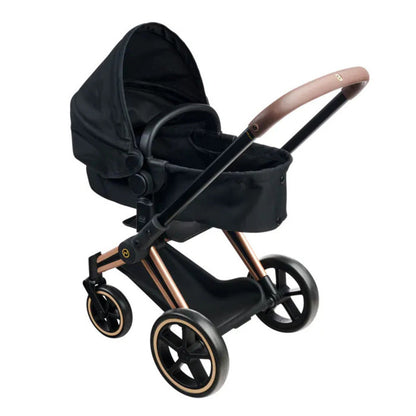 Corolle x Cybex black 3-in-1 doll pram with a rose gold frame, for 36cm to 42cm Mon Grand Poupon dolls