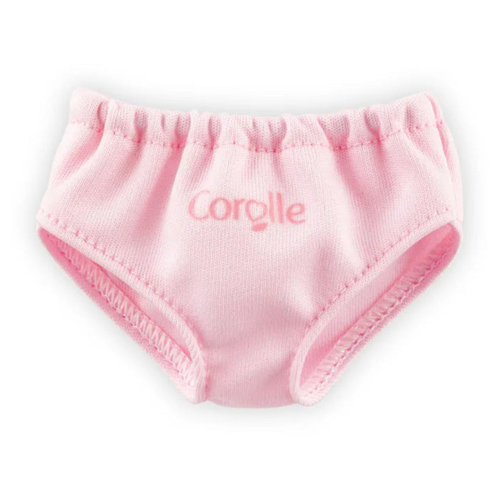 Multi-pack of white and pink doll briefs laid flat, showing the soft stretch fabric and elasticated waist