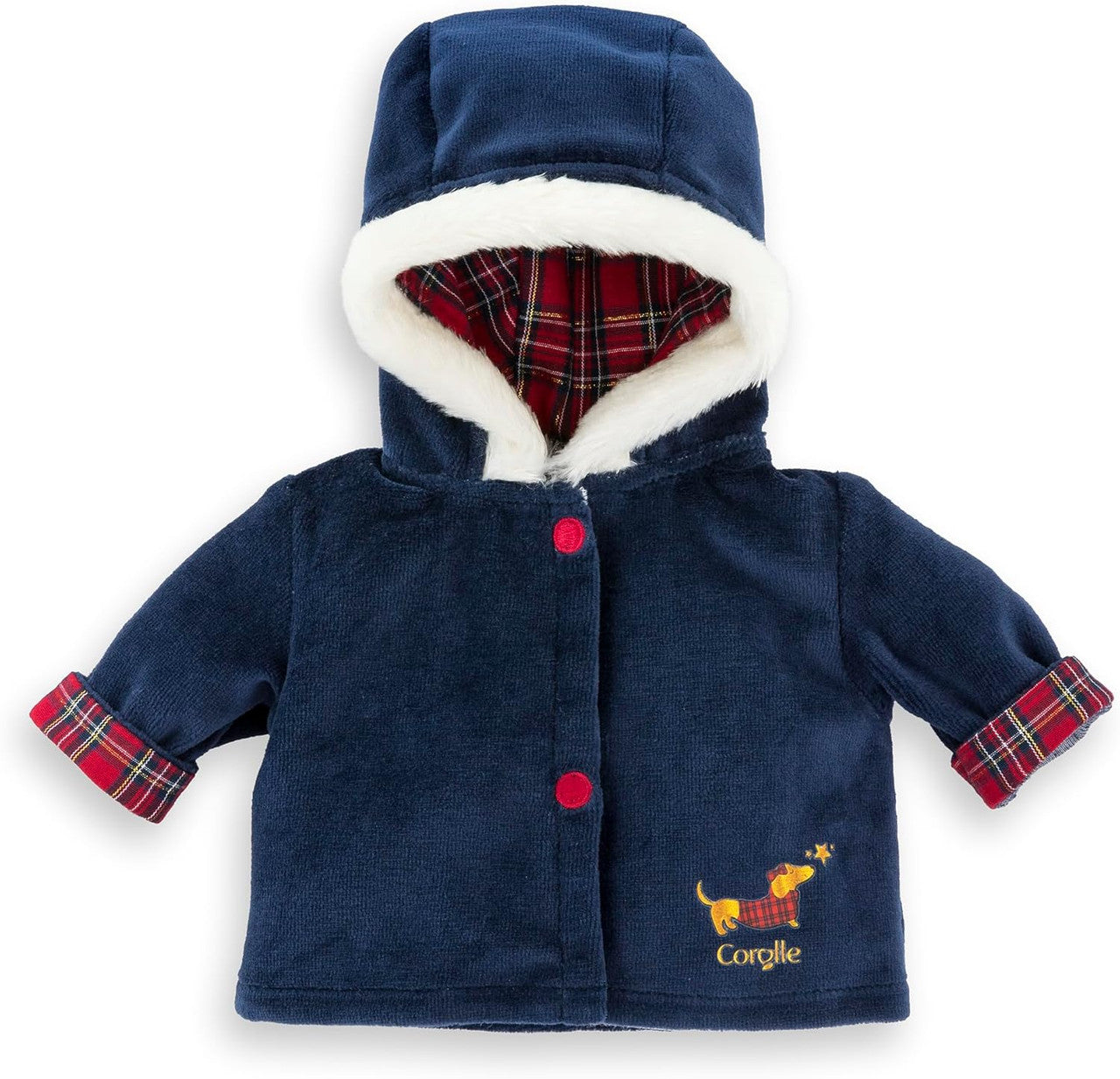Corolle En Fêtes navy hooded coat for 36cm Mon Grand Corolle baby dolls