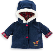 Corolle En Fêtes navy hooded coat for 36cm Mon Grand Corolle baby dolls