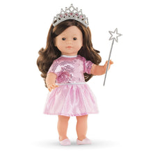 36cm Ma Corolle doll wearing pink Birthday Princess dress, tiara and shoes with star wand