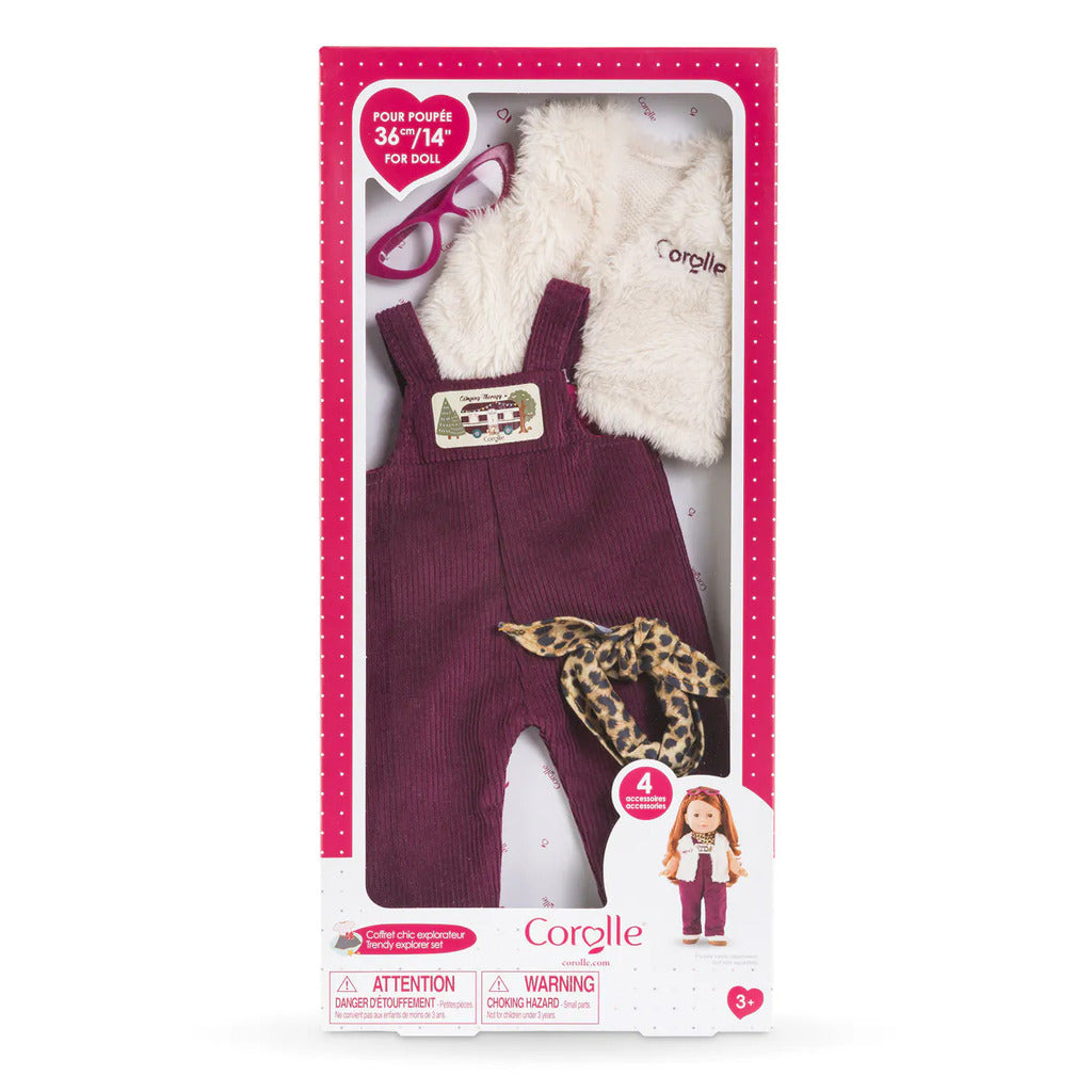 36cm Ma Corolle dress-up doll wearing the Trendy Explorer outfit, dressed for outdoor adventures