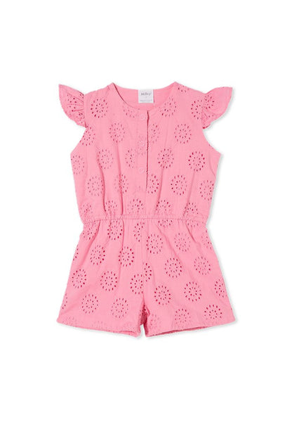 Pink Broderie Playsuit