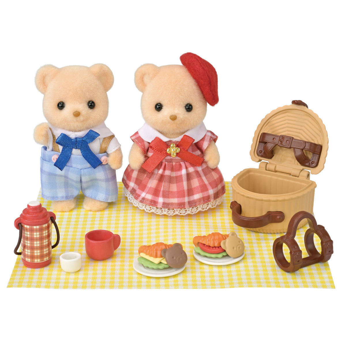 Sylvanian Families - Biscuit Bear Sister & Brother - Delicious Picnic Set