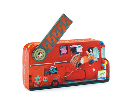 Djeco Fire Truck 16pc Silhouette Puzzle