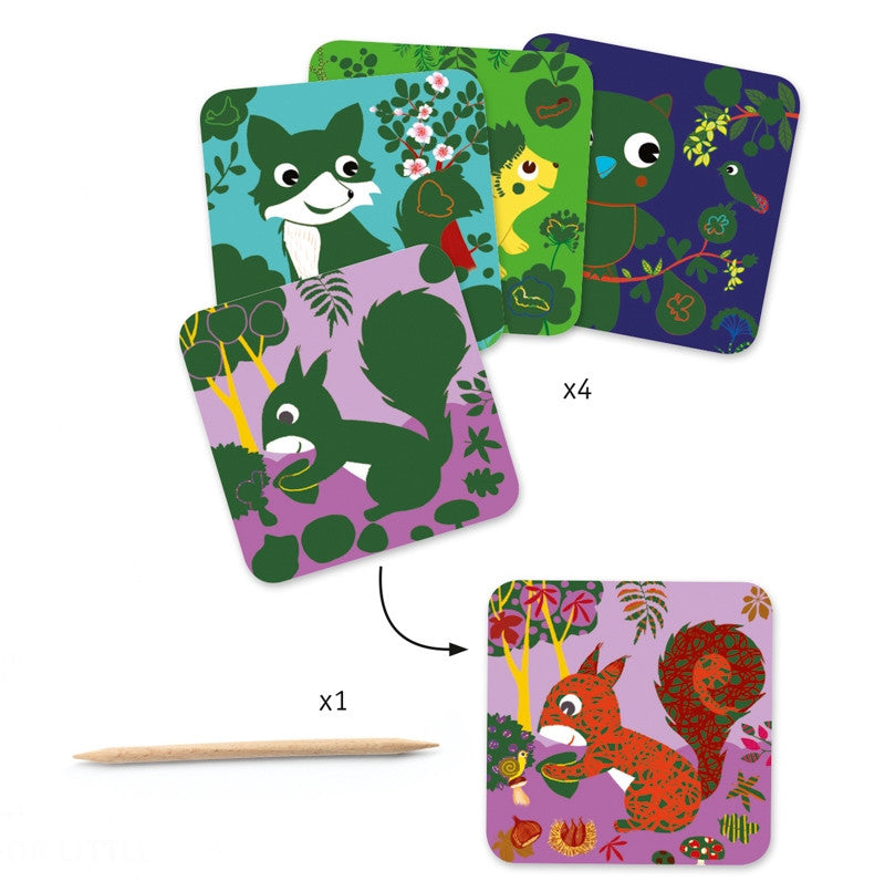 Djeco  - Country Creatures Scratch Cards
