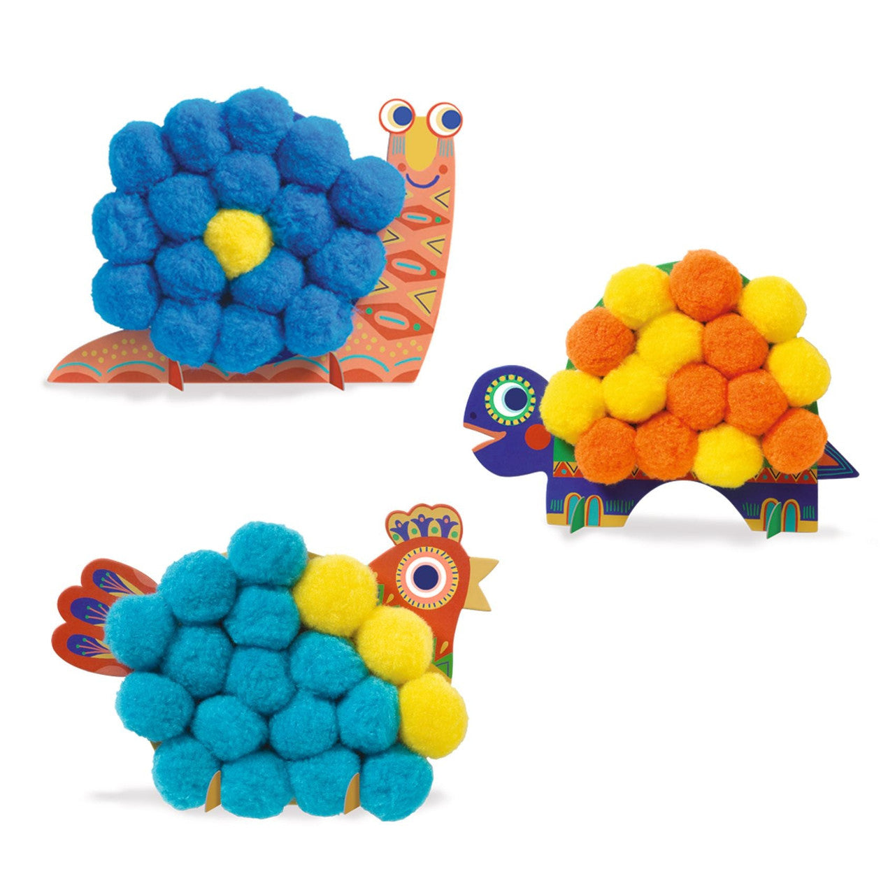 Djeco - Animal Silhouettes and Pompoms Craft Set