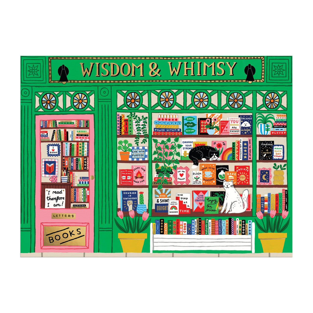 Galison 1000pc - Wisdom and Whimsy Bookshop Foil Puzzle