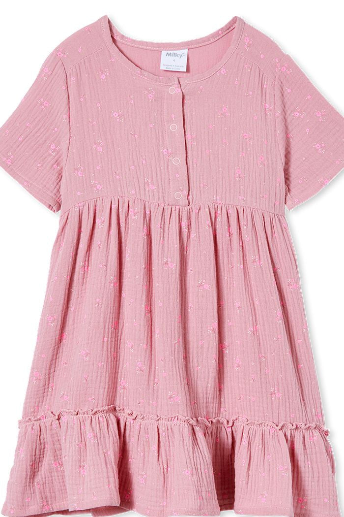 Cotton Pink Floral Dress