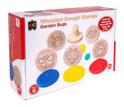 EC Wooden Dough Stamps Garden Bugs set of 6 for sensory play