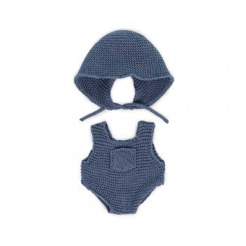 Miniland Clothing 21cm - Eco Knitted Romper & Hood