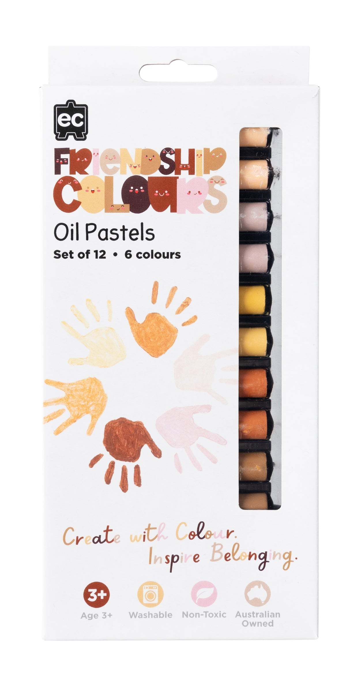 Educational Colours Friendship Colours Oil Pastels set of 12 inclusive skin tone colours