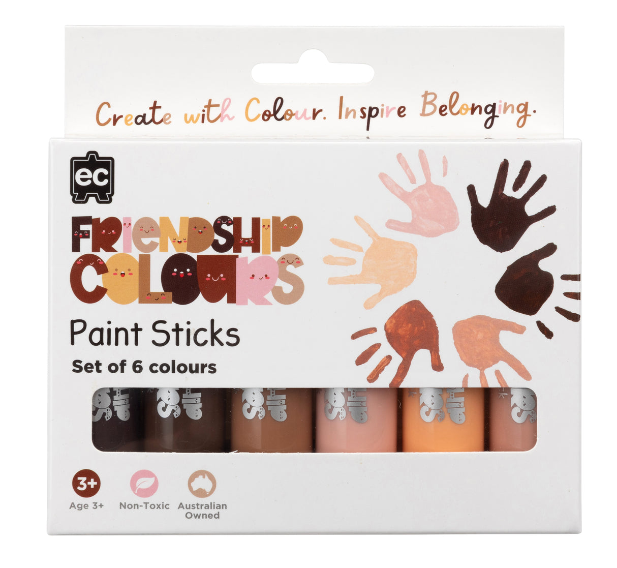 Educational Colours Friendship Colours Paint Sticks set of 6 skin tone colours